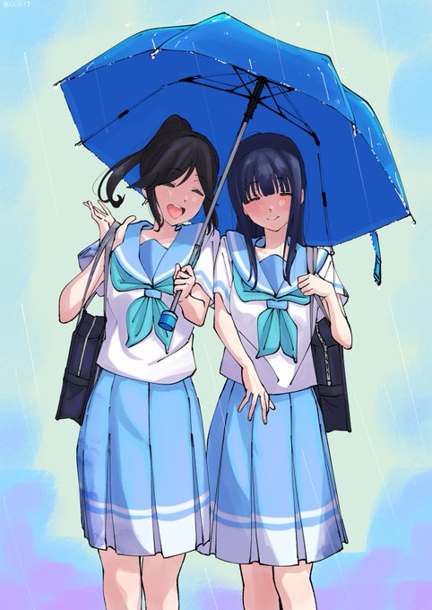 「雨 相合傘」のTwitter画像/イラスト(新着)