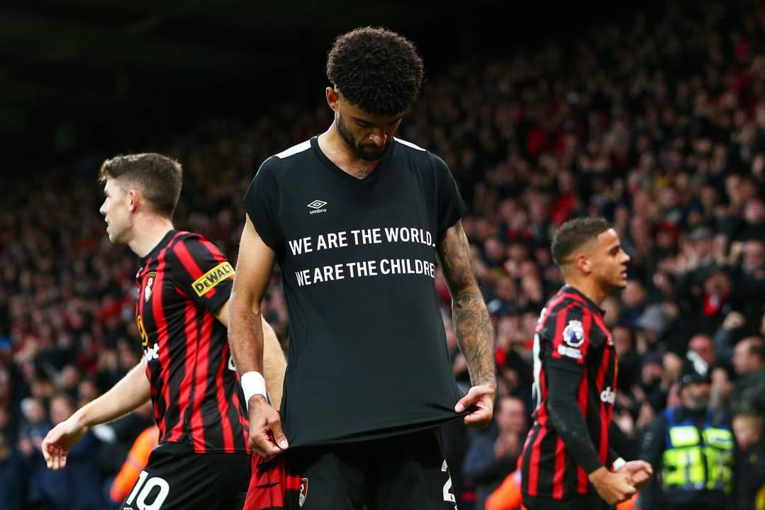 awwad_adriano's tweet photo. One of  Bournemouth players named Billing, who is one of the best midfielders in the Premier League, rejects what is happening in Palestine with a message on his shirt. https://t.co/UoKEnutCnm