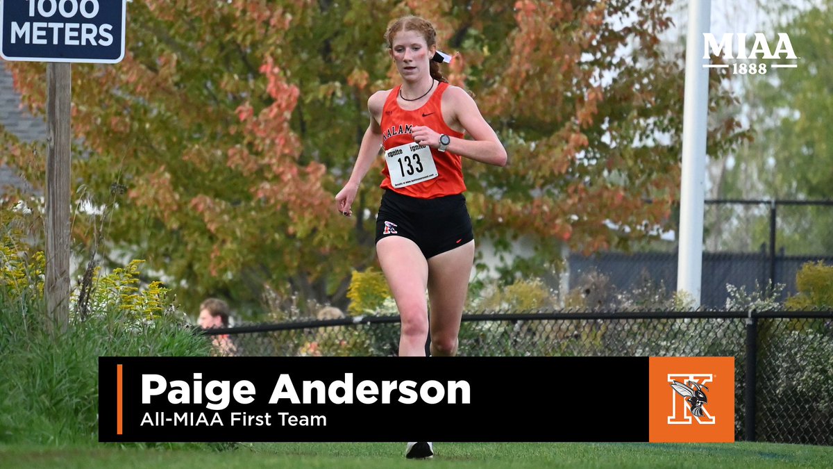 Kalamazoo College Athletics (@khornets) on Twitter photo Congratulations to Paige Anderson for earning All-MIAA First Team honors for the second straight season!!! Paige finished fourth overall at the 2023 MIAA Championships with a time of 21:25. Way to go, Paige! #GoHornets #GreatSince1888 <a href="/kcollegexc/">Kalamazoo College XCTF</a> <a href="/MIAA1888/">#D3MIAA Sports</a> Congratulations to Paige Anderson for earning All-MIAA First Team honors for the second straight season!!! Paige finished fourth overall at the 2023 MIAA Championships with a time of 21:25. Way to go, Paige! #GoHornets #GreatSince1888 <a href="/kcollegexc/">Kalamazoo College XCTF</a> <a href="/MIAA1888/">#D3MIAA Sports</a>