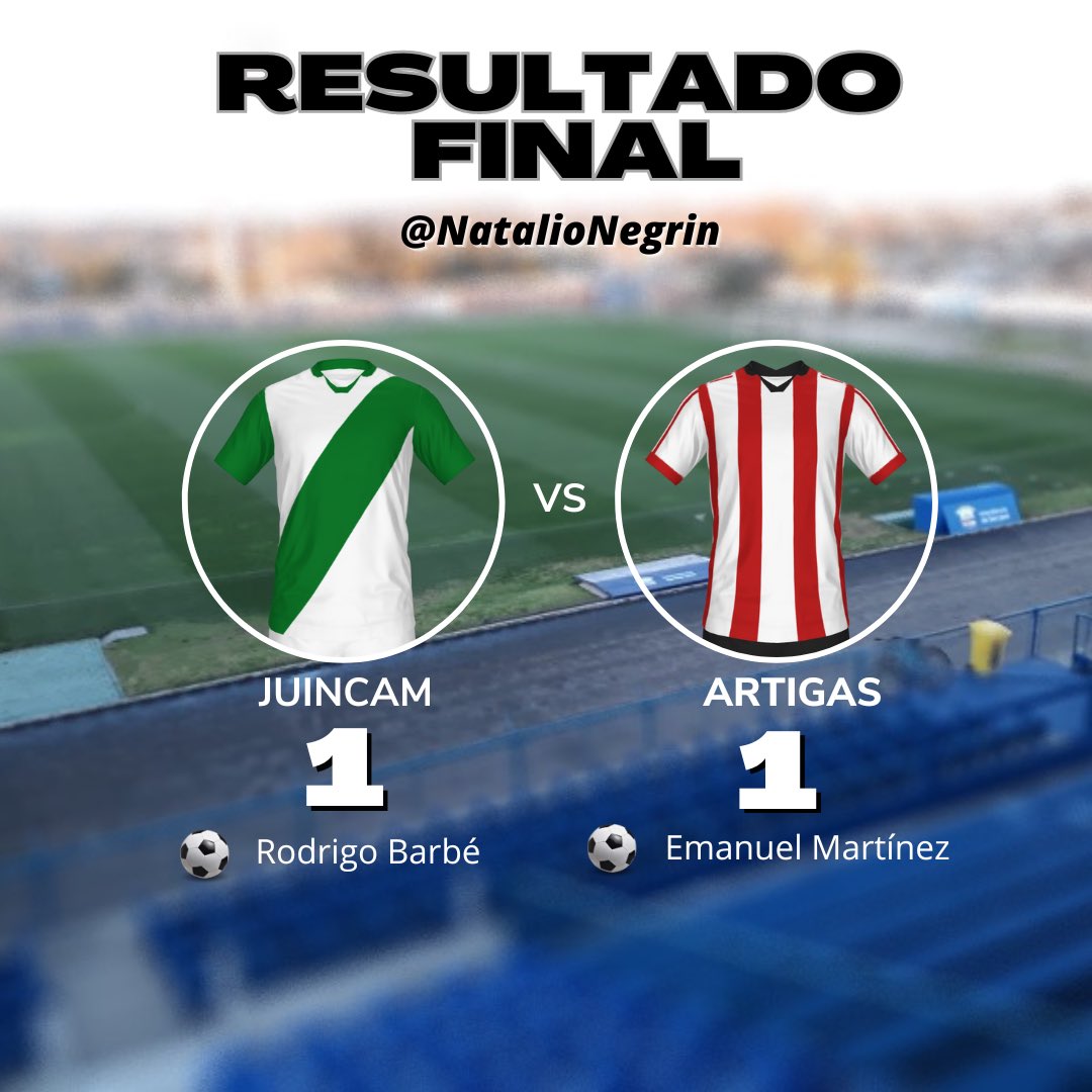 NatalioNegrin's tweet photo. #LigaEcilda
#CopaPlata
Partidazo y pico fue empate entre @ClubJuincam y #Artigas https://t.co/zIyqc9J9R2