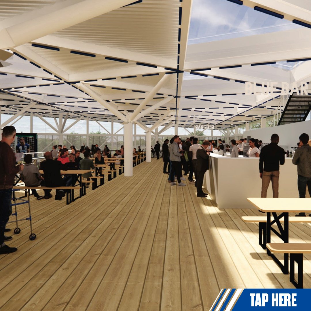 OfficialBHAFC's tweet photo. We've submitted plans for a multi-million-pound, brand-new covered Fan Zone at @The_AmexStadium! Get a glimpse inside... 👀