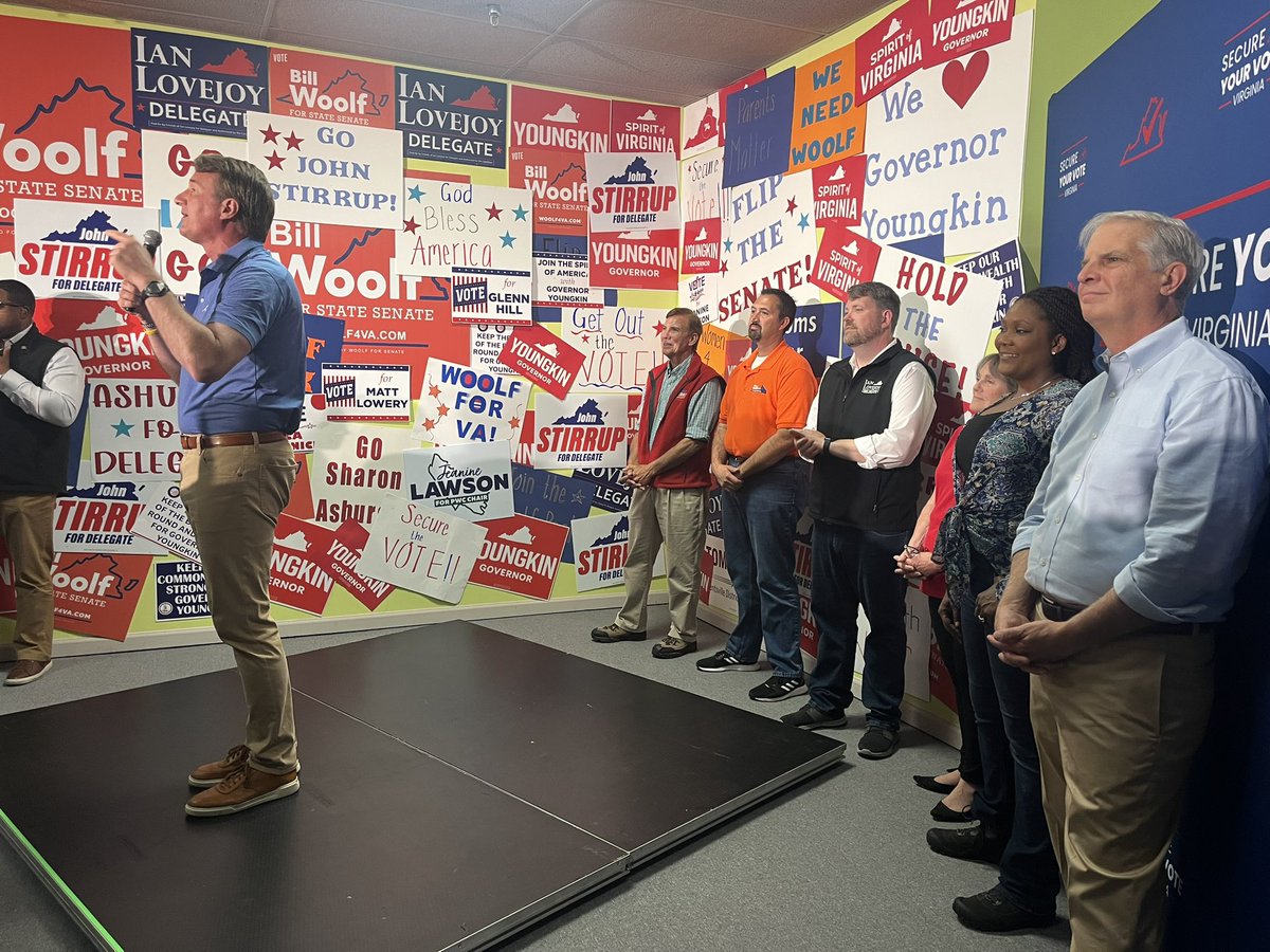 stirrup4va's tweet photo. Packed house for our GOTV Rally with the Governor &amp; @Woolf4VA @IanTLovejoy @NRattrayBaldwin! We’re feeling the energy in Prince William. Let’s build on all of our success! 10 days left — make it count! https://t.co/Z4R9LeJeXq