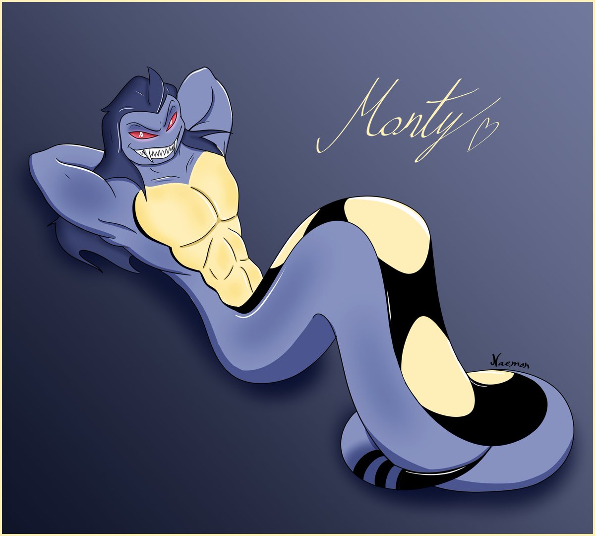 Niamonen's tweet image. Some Monty fanart because I can't resist him sometimes 😩💙
Character belongs to @AxelGear11 and @dommato1
#MontgomeryPython #HazbinHotelOC