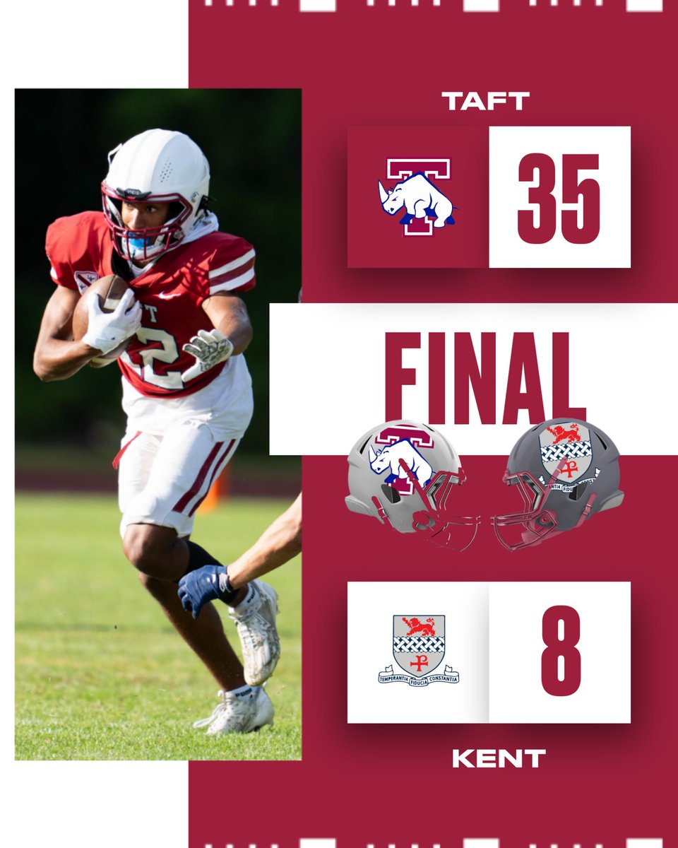 TAFT WINS! 
We are back on Rockefeller Field for our final home game against Cheshire next Saturday! #gorhinos #gobigred #fightfightfightfordearoldtaft