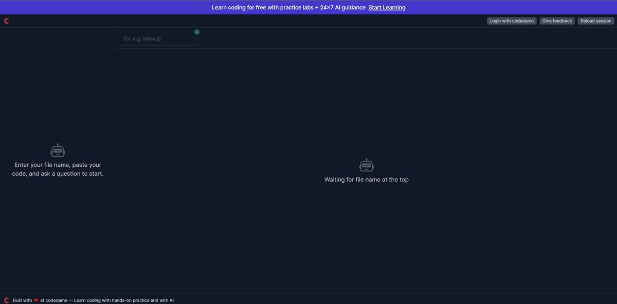 AiRepoHub's tweet image. #Debugcode
DebugCode.AI: Free AI-Powered Debugging Tool for Developers. Simplify the debugging process with an intuitive interface and accurate...
airepohub.com/code-assistant… #ArtificialIntelligence #AI