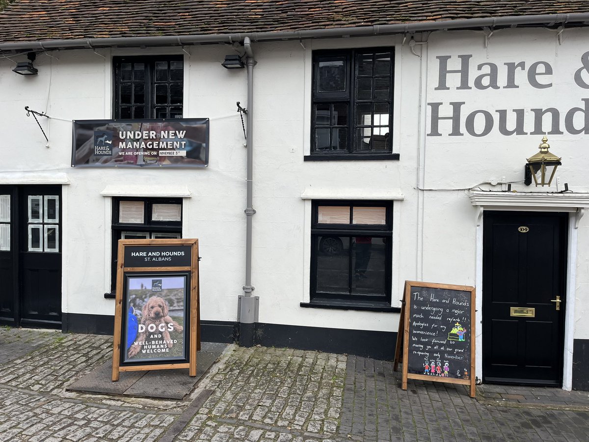Hare &amp; Hounds will be re-opening after a major refurbishment and under new management on Friday 3rd of November at 5pm. Hope you can join us at our grand re-opening!