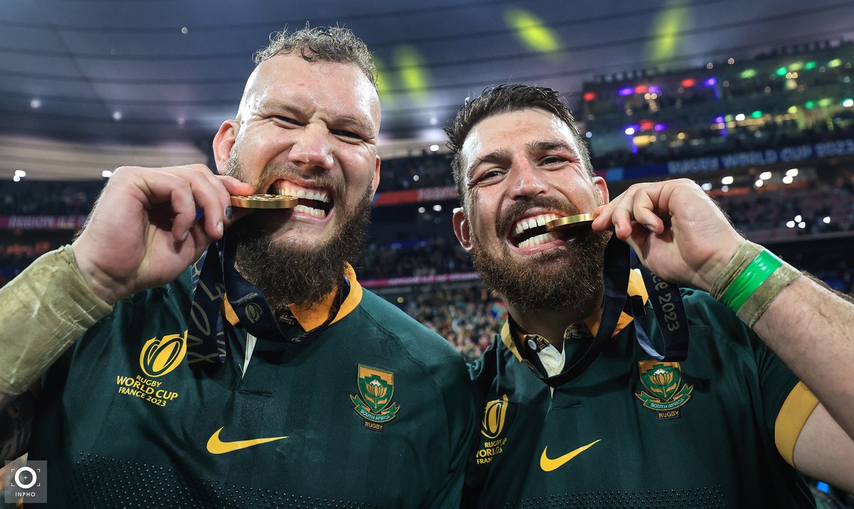 Inphosports's tweet photo. We reckon you'll give these two a pass for training Monday morning @Munsterrugby 😉🥇🏆
📸@DanSheridan2012 
#RWCFinal #RWC2023 https://t.co/cwFLNosirk