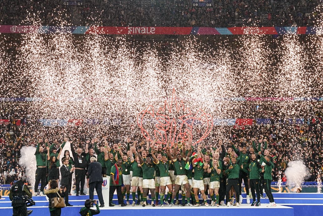 Merci à toutes celles et à tous ceux qui ont œuvré au succès de cette Coupe du monde de rugby que la France était fière d’accueillir. Une pensée pour notre équipe ce soir. Félicitations à l’Afrique du Sud pour sa victoire. Well done @CyrilRamaphosa!