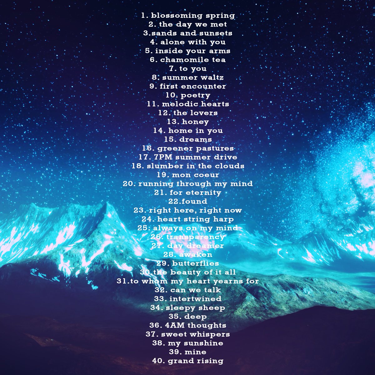 Protezee's tweet photo. The journey is set 🌌. Here’s the official tracklist for ‘Moonlit Melodies & Starlit Sighs’. Which track are you most excited for? #Protezee #MoonlitStarlit https://t.co/SX0GCLloVU