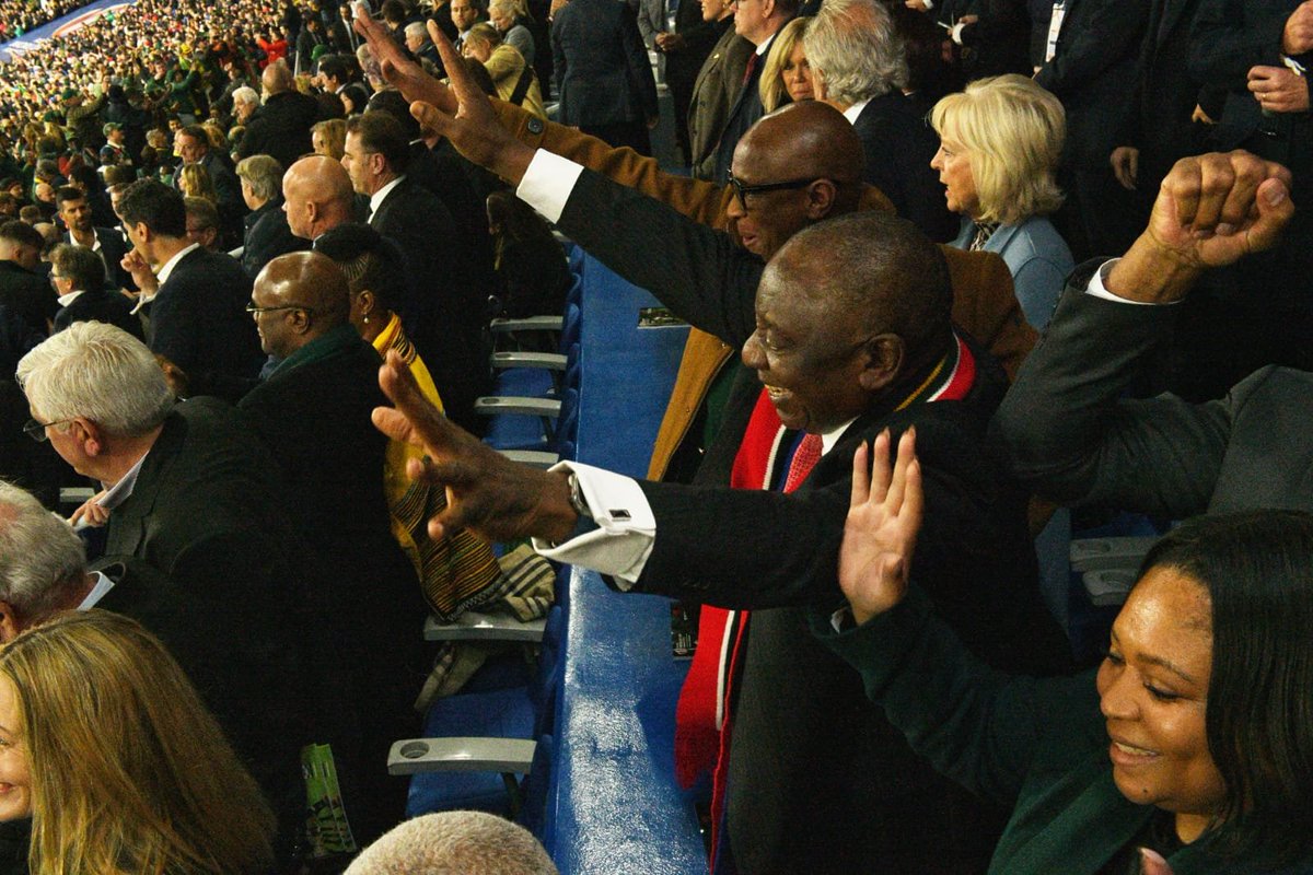 PRESIDENT LAUDS SPRINGBOKS’ HISTORIC RUGBY WORLD CUP VICTORY

Well done to our Champs! #Springboks #StrongerTogether #RWC2023