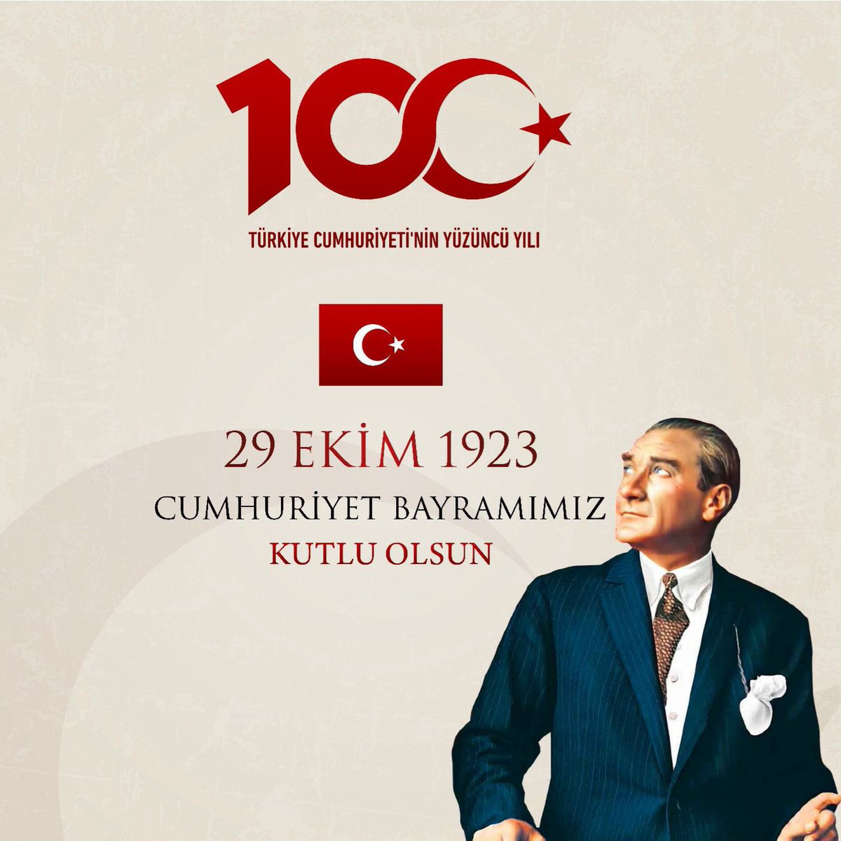 TeksinNusret's tweet photo. Cumhuriyetimizin 100. yılını kutlamanın mutluluğunu yaşıyoruz. 

Milletimize Cumhuriyet'i armağan eden Gazi Mustafa Kemal Atatürk’ü ve vatanımız uğruna canlarını feda eden aziz şehitlerimizi saygı ve minnetle anıyorum.

29 Ekim Cumhuriyet Bayramımızın 100. yıl dönümü kutlu olsun https://t.co/REiysep3cB