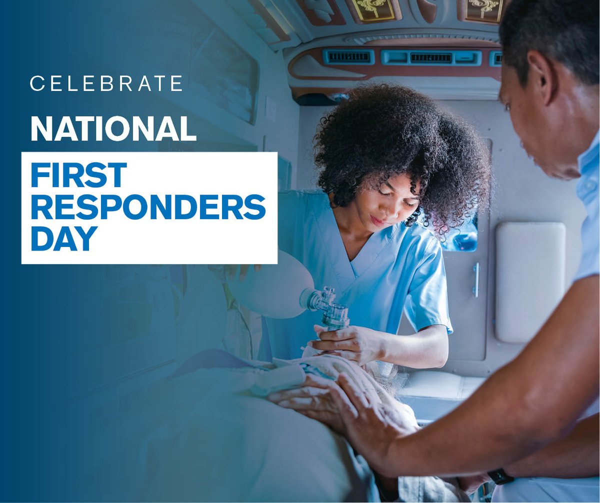 Today we honor the courage, skill and compassion of first responders. These individuals jump in without hesitation to provide life-saving aide each day. We are so grateful for all you do for our communities.