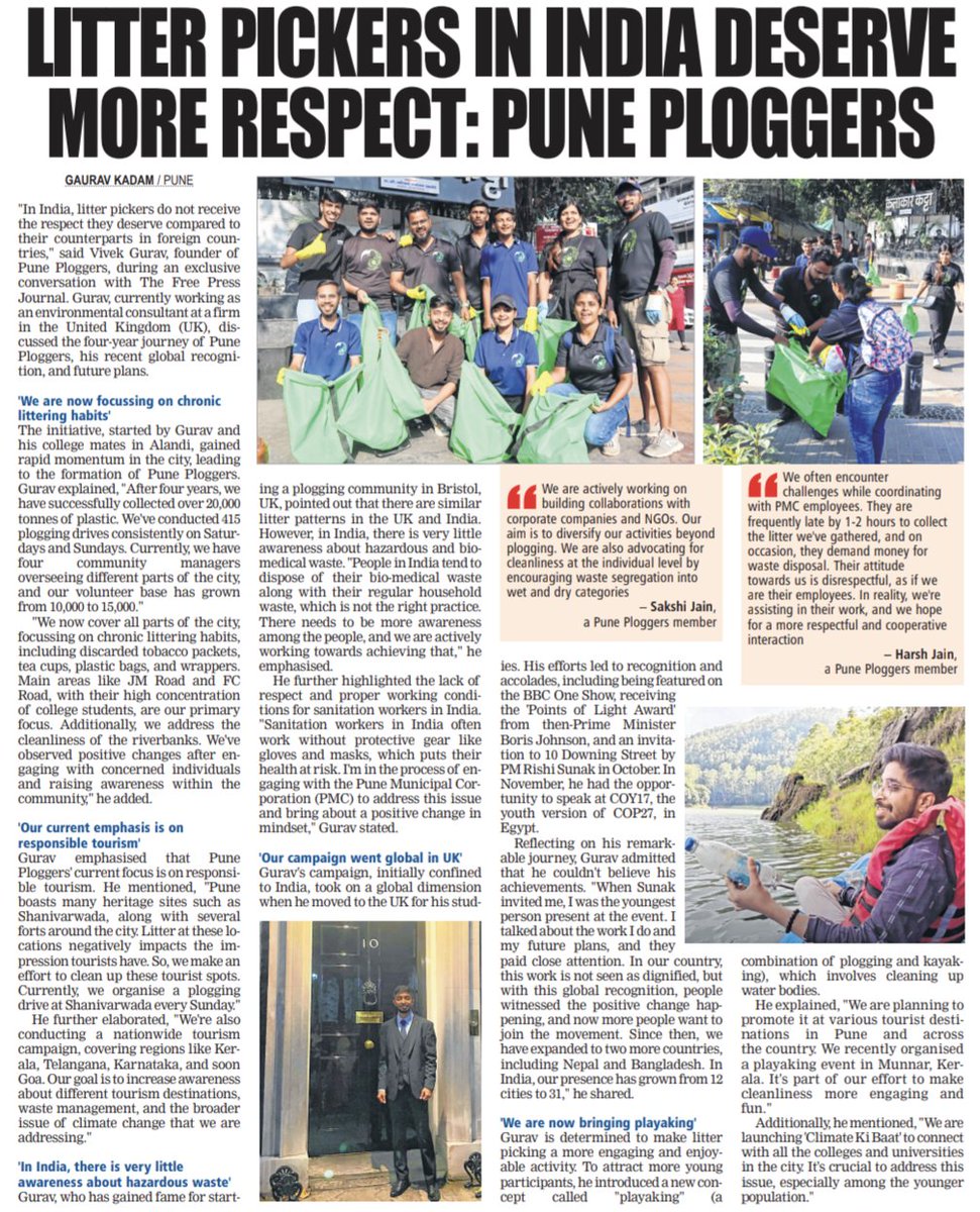 'Sanitation workers in India often work without protective gear like gloves and masks, which puts their health at risk. I'm in the process of engaging with the PMC to address this issue and bring about a positive change in mindset' freepressjournal.in/pune/fpj-exclu…