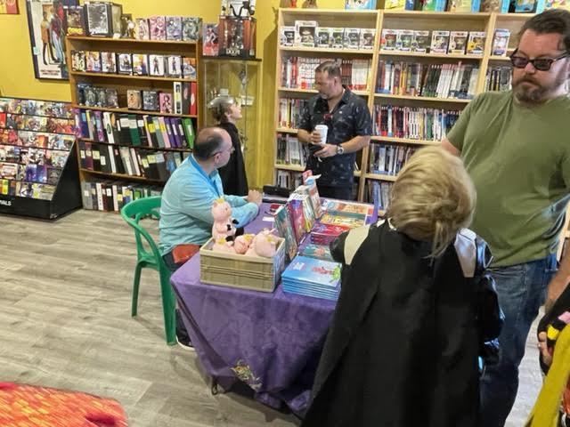 FestMarin's tweet photo. Thanks to everyone (especially you costumed revelers) who dropped by today to meet 'Kid Beowulf' creator @LexFajardoArt at Blue Moon Comics. https://t.co/O42KNSjjtq
