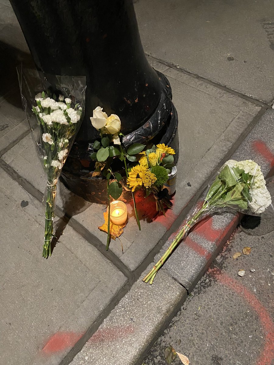 Flowers being left at West Village ‘Friends’ building, following Matthew Perry’s death