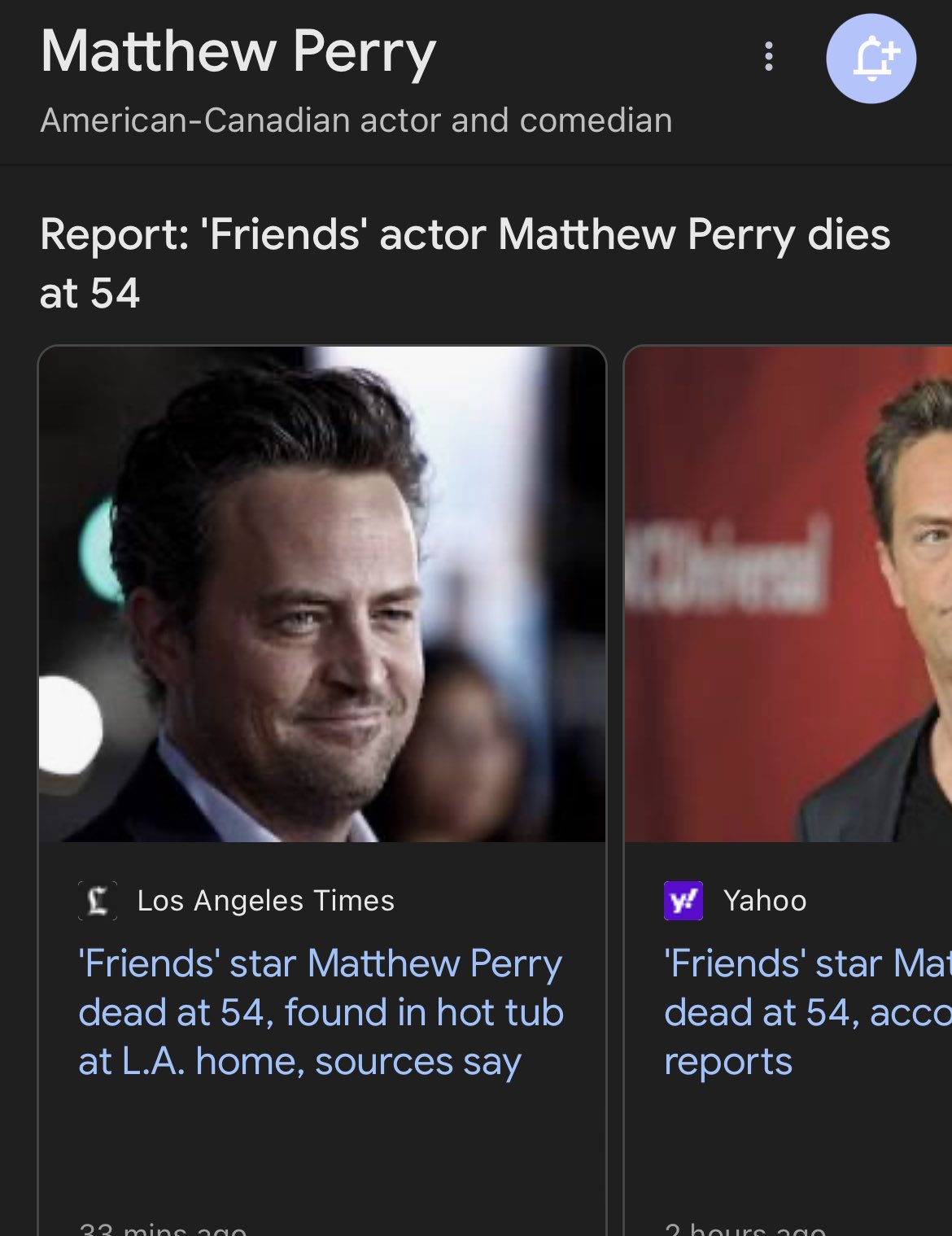 Friends' star Matthew Perry dead at 54, found in hot tub at L.A. home - Los  Angeles Times