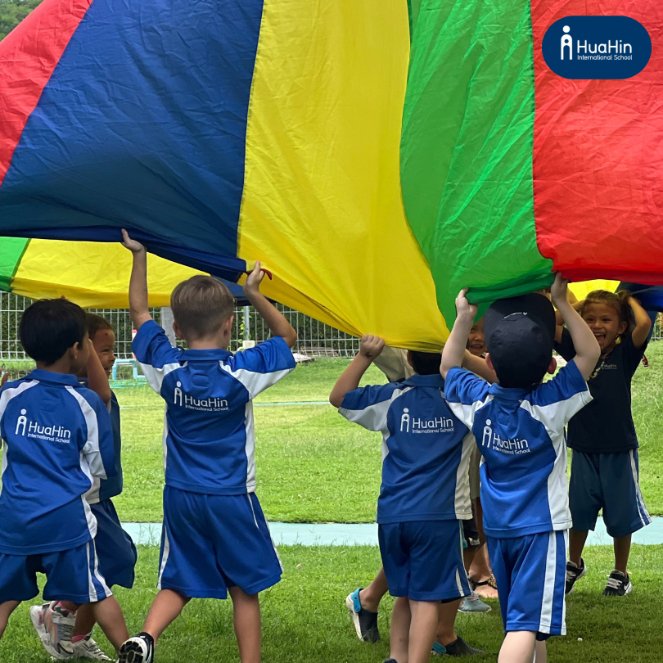 At HHIS, we believe that music and movement activities with our parachute engage our youngest students in the learning process and help develop motor skills, coordination, and balance. Above all...it is fun!

#music #musicandmovement #earlyyears #huahin #edu