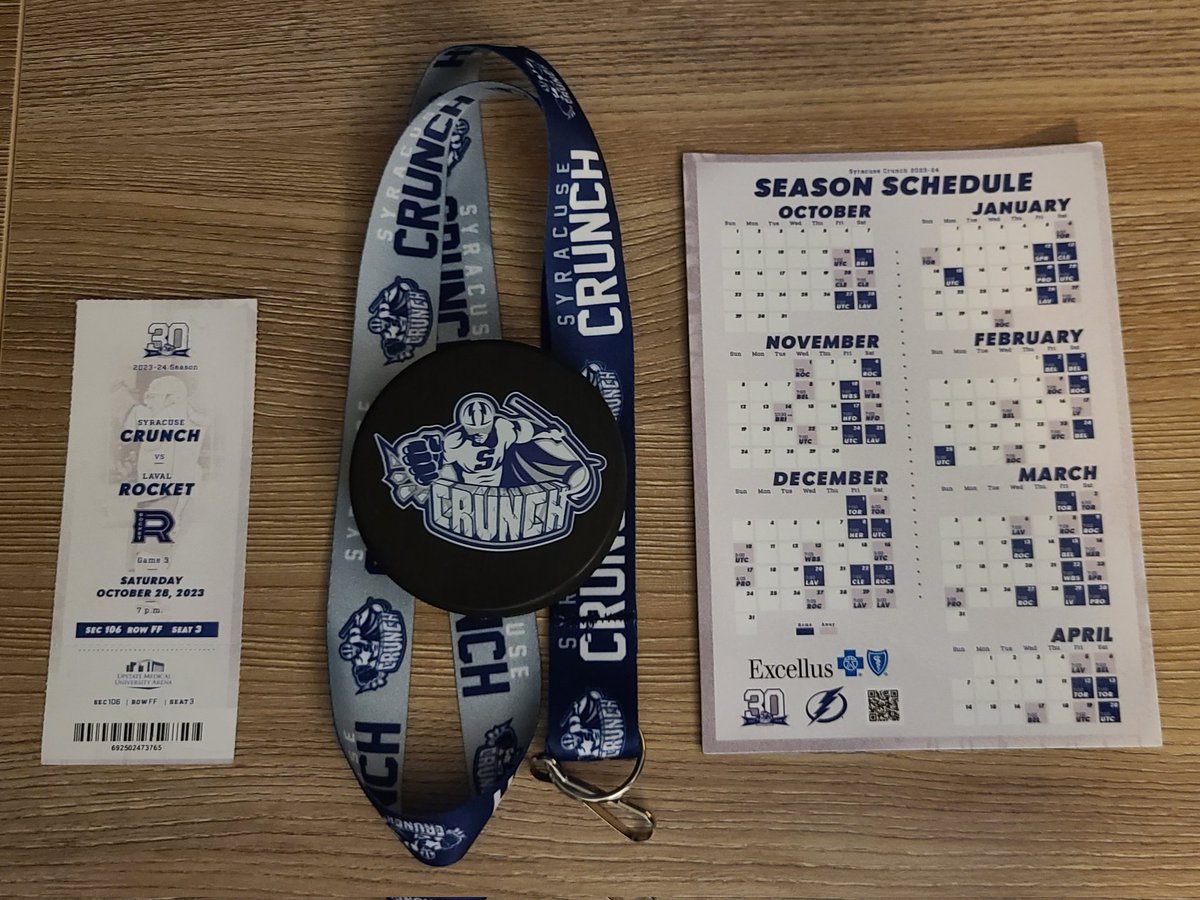 jackmsims's tweet photo. @SyracuseCrunch Thank you for wonderful time on my birthday tonight with a 5-0 Crunch win, and an autographed Daniel Walcott puck! #TULLYSPUCKS https://t.co/dQUjkYWaod
