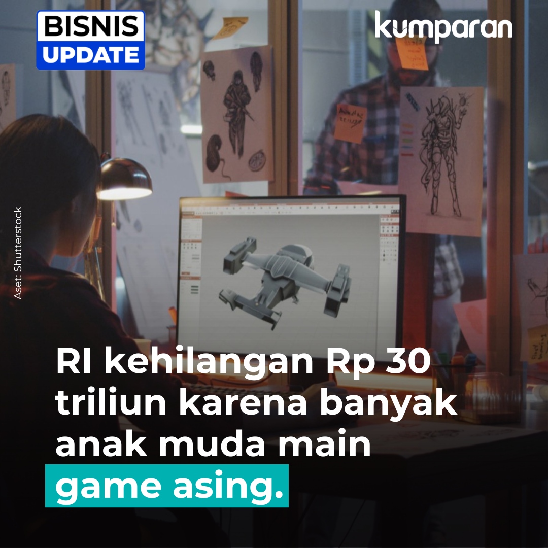 kumparan's tweet image. Pemerintah Indonesia kehilangan uang senilai USD 2 miliar atau setara dengan Rp 30 triliun, karena anak muda banyak yang memilih main game atau gim asing. #bisnisupdate #update #bisnis #oneliner bit.ly/3tJDmn2