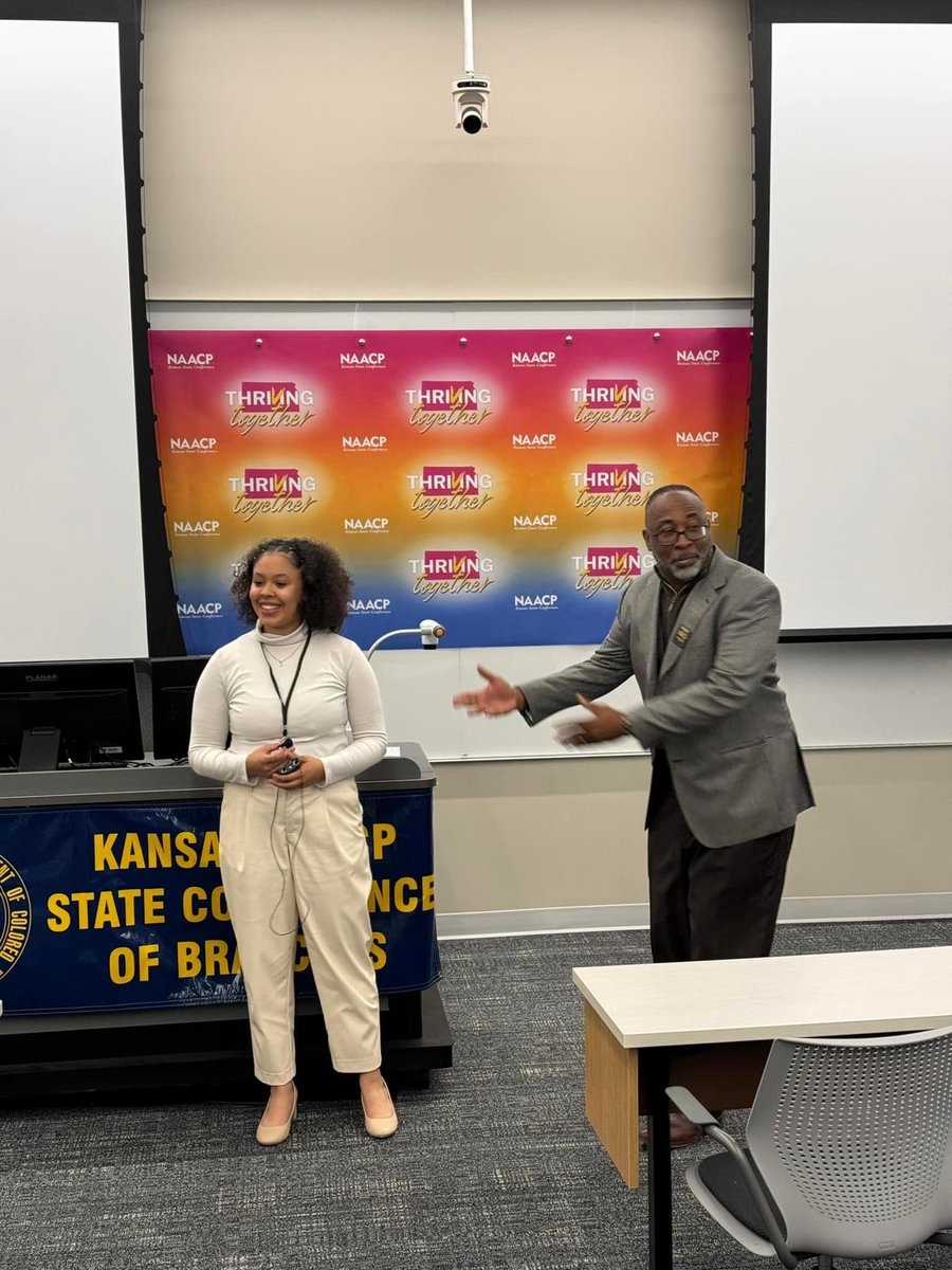 AllenDSmith5's tweet photo. Help me congratulate Sydney Mitchell, the new president for the college chapters of the Kansas NAACP State Conference https://t.co/pBVIdvL6jb