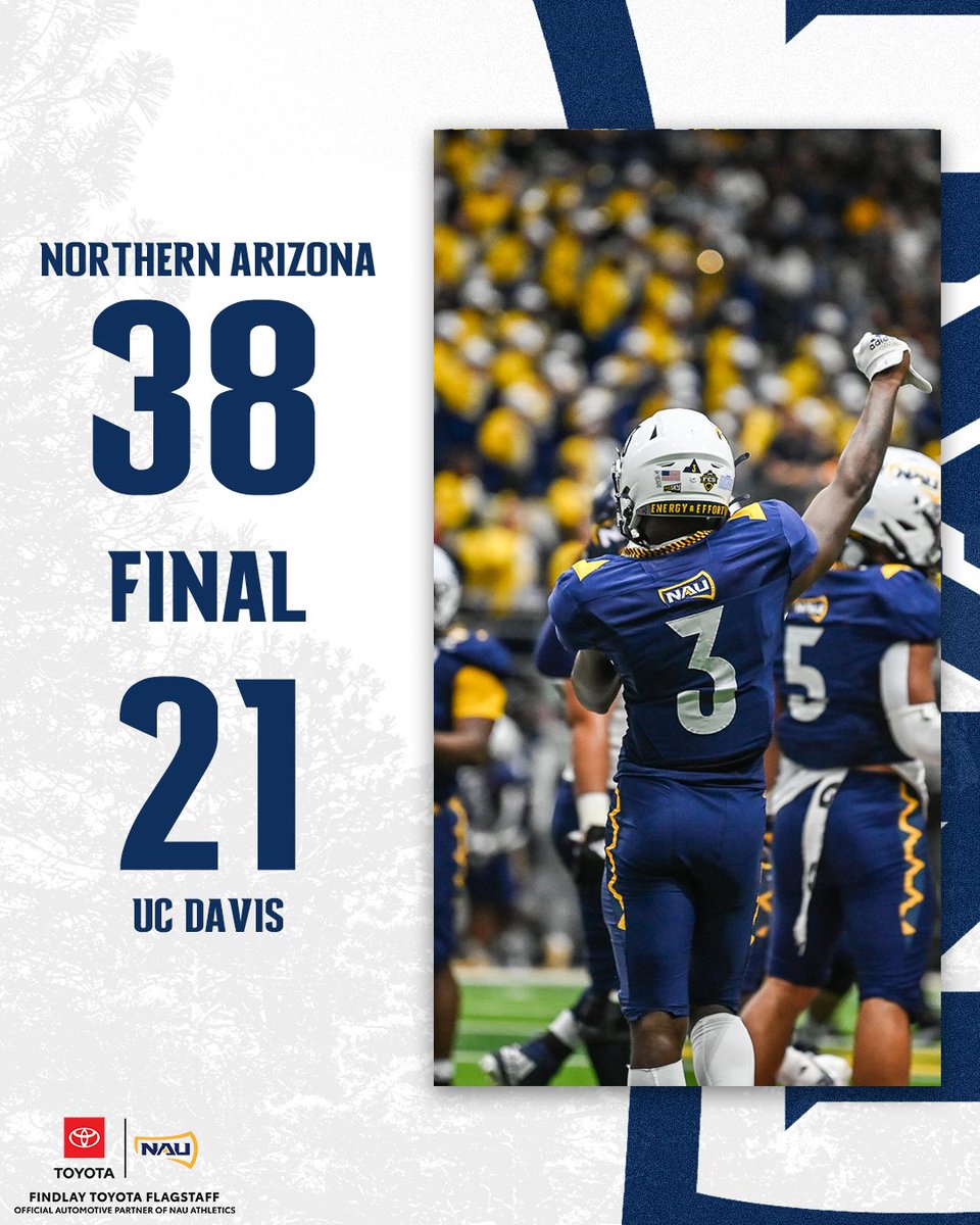NAU_Football's tweet photo. HOMECOMING VICTORY

#RaiseTheFlag | #BigSkyFB https://t.co/oHI3BHtncV