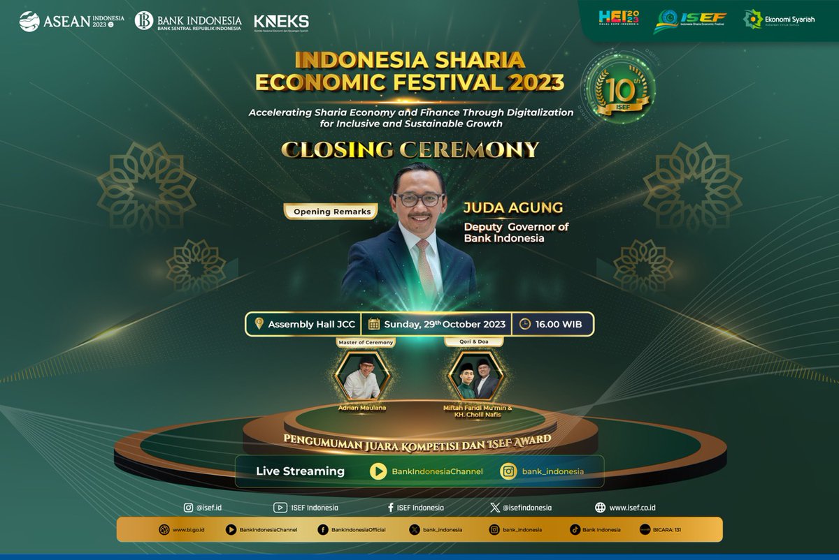 bank_indonesia's tweet photo. #SobatRupiah, pemanfaatan dan inovasi  digitalisasi dibutuhkan untuk mengakselerasi pengembangan ekonomi syariah. Oleh karenanya, Festival Ekonomi &amp; Keuangan Syariah 2023 masih berlangsung demi mewujudkan visi Indonesia sbg pusat produsen halal terkemuka di dunia. https://t.co/Fs8ZlUYz19