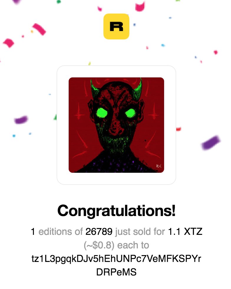LFG! Portrait ¨26789¨ IS SOLD 👺🎉!!!
16/21 - 1.10 ꜩ
🔥🔥🔥
objkt.com/asset/KT1QFrGW…