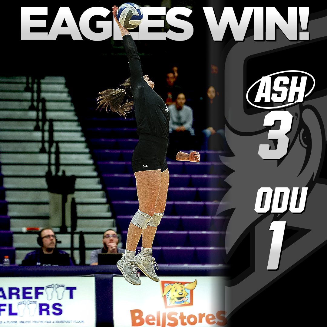 Volleyball earned another victory at home tonight against Ohio Dominican - the program's 9⃣9⃣8⃣th all-time!

🔗 goashlandeagles.com/news/2023/10/2…