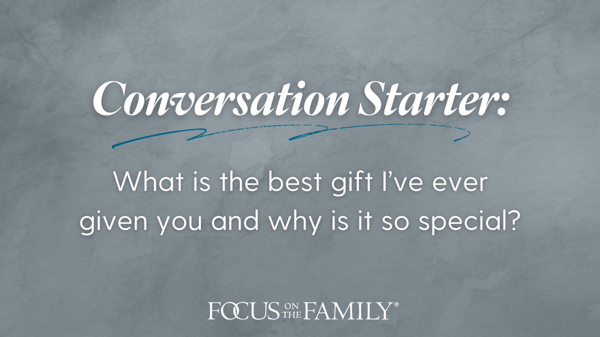FocusFamily's tweet image. Ask your spouse and share your answer with us!
#focusonthefamily #marriage #conversationstarter #datenight #focus #fotf