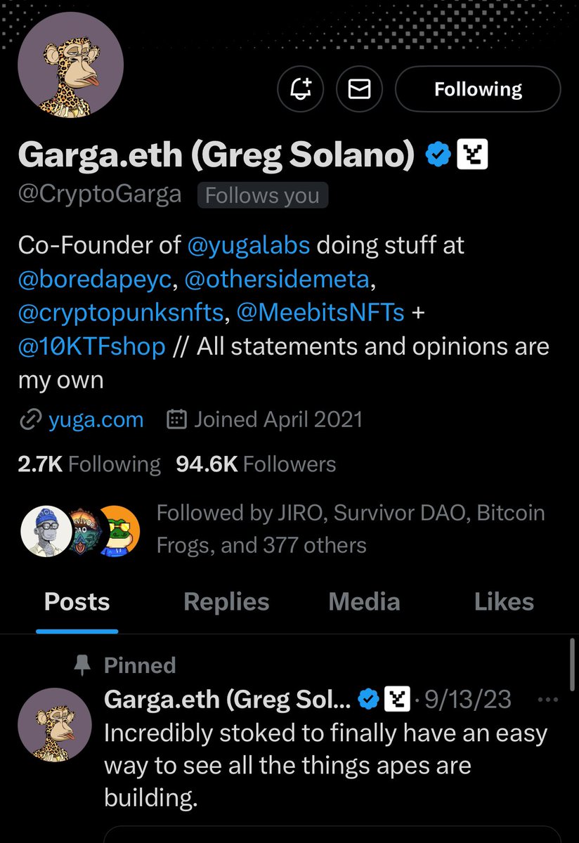 The universe can be like that sometimes. 

Stop what you’re doing and follow the 🐐 right now‼️ <a href="/CryptoGarga/">Garga.eth (Greg Solano)</a>