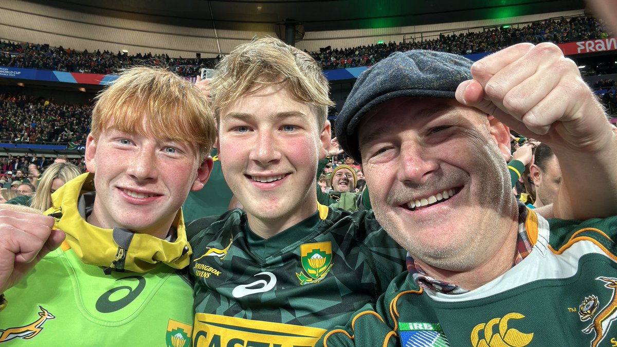 #RWC2023 Champions, and life long memories for my boys. Thank you <a href="/SiyaKolisi/">Siya Kolisi</a> and the <a href="/Springboks/">Springboks</a>.
