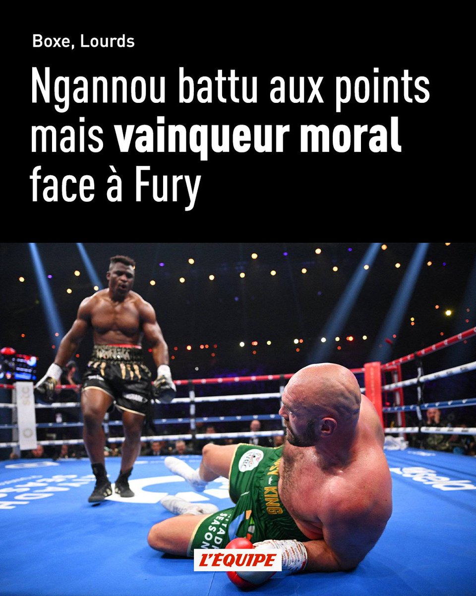 Donné perdant par les juges, Francis Ngannou a fait plus que tenir tête à Tyson Fury. Alors que tout le monde voyait l'ancien champion de MMA ne pas faire le poids, il est allé au bout des dix rounds et a même envoyé son adversaire au tapis ow.ly/79YA50Q1QRM

#FuryvsNgannou