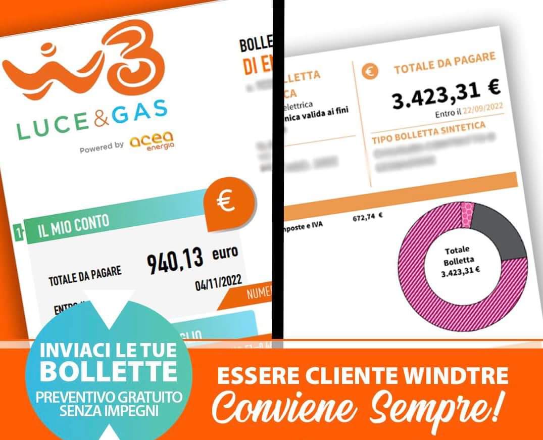 Vuoi un'offerta per risparmiare sulla luce ?
Tu sai quanto stai pagando a kW ?
Passa dal negozio WIND3 di LOCRI per un preventivo gratuito.