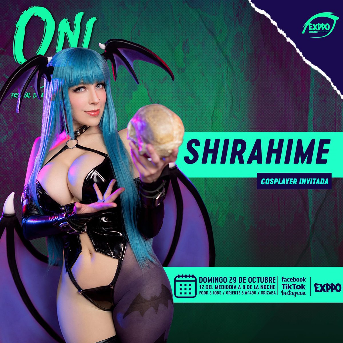 shirahimejust's tweet photo. Nos vemos mañana en @EXPPO !! Hubo cambio de sede, será en Poliforum Mier y Pesado 🖤😈 Iré con Cosplay de Morrigan enfermera https://t.co/IuGkaHGGCD