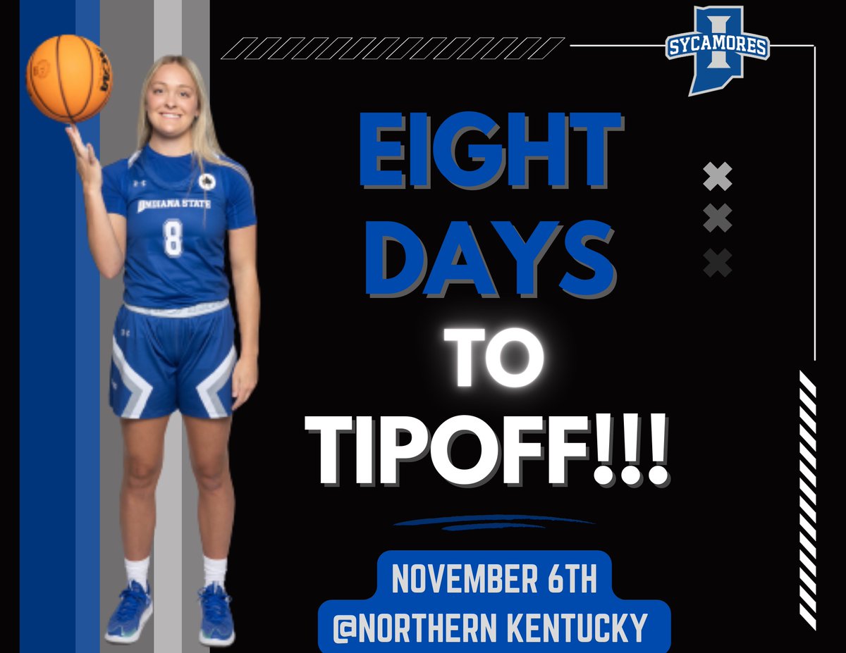 8️⃣ days out from the season opener and for the first time in program history, Indiana State will have a #️⃣8️⃣ on the court this year! #MarchOn | #OneGoalOneFamily