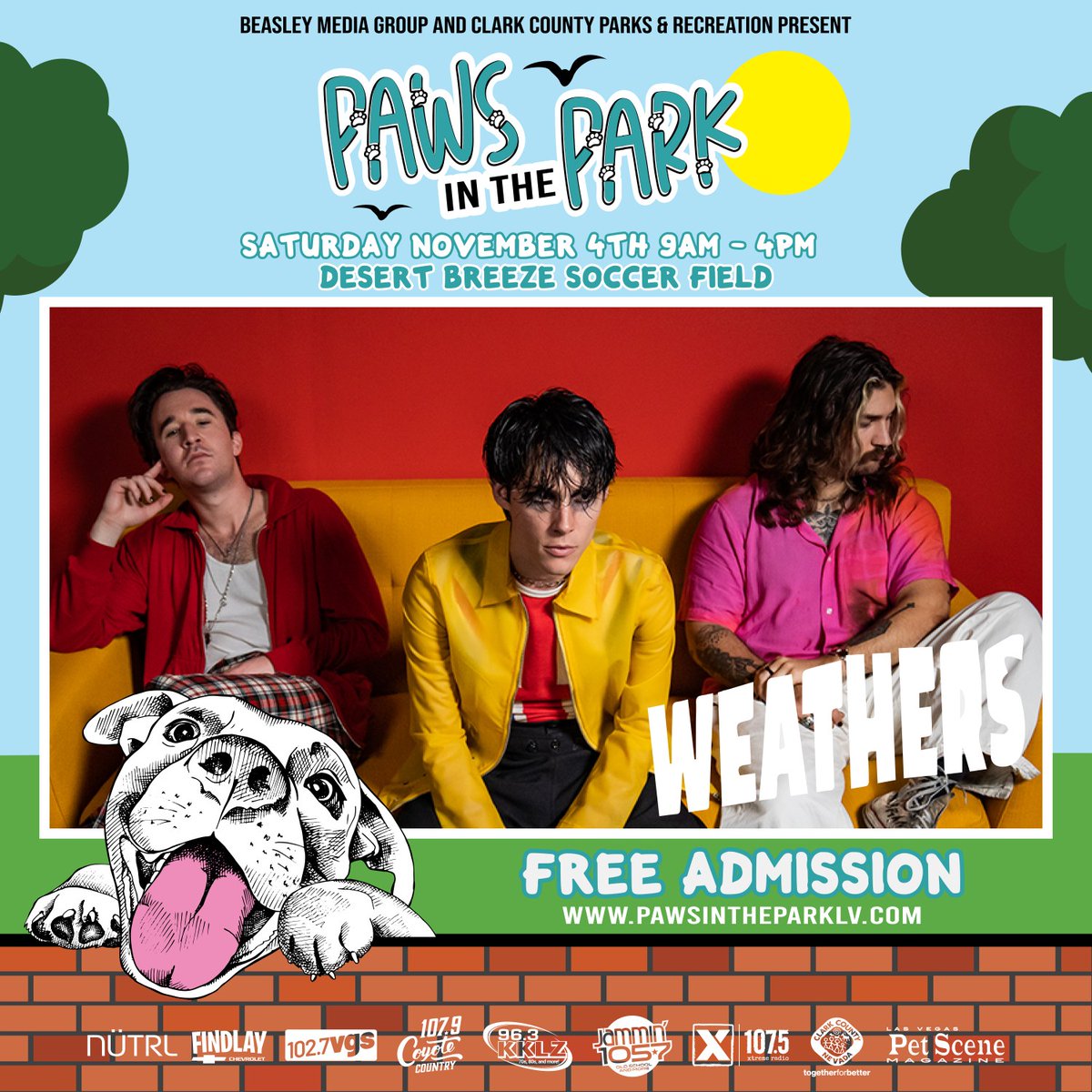 📆 1 WEEK AWAY 📆⁣⁣⁣

<a href="/beasleymedia/">Beasley Media Group</a> &amp; <a href="/clarkcountynv/">Clark County Nevada</a> present the 2nd Annual <a href="/pawsintheparklv/">PawsInTheParkLV</a> on November 4th at Desert Breeze Park featuring <a href="/weathersband/">WEATHERS</a> 🏞️

💖 ​​​​​​​​𝑀𝒶𝓀𝑒 𝓅𝑒𝓉 𝓁𝒾𝓋𝑒𝓈 𝒷𝑒𝓉𝓉𝑒𝓇 𝒾𝓃 𝐿𝒶𝓈 𝒱𝑒𝑔𝒶𝓈
#pawsinthepark #desertbree...
