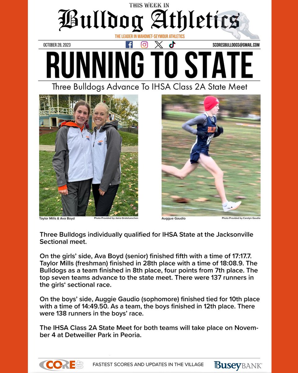 MSBulldogScores's tweet photo. Congratulations to these MSHS cross country runners on advancing to state. 

Congratulations to all on the boys and girls cross country teams on a great season.
@mshsathletics @AvaBoyd05 @mshsgirlsxc https://t.co/XK30yGNCSg