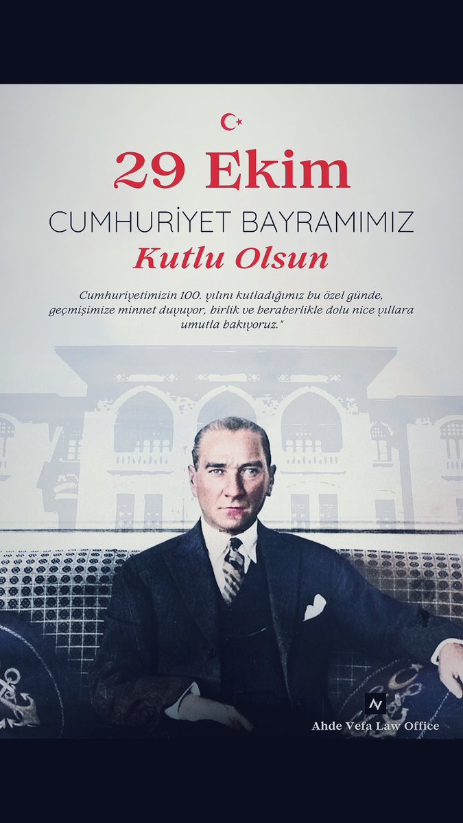 AVLawOffice's tweet photo. Yaşasın Cumhuriyet! 100 yaşında 🇹🇷 https://t.co/mGacDvfD58
