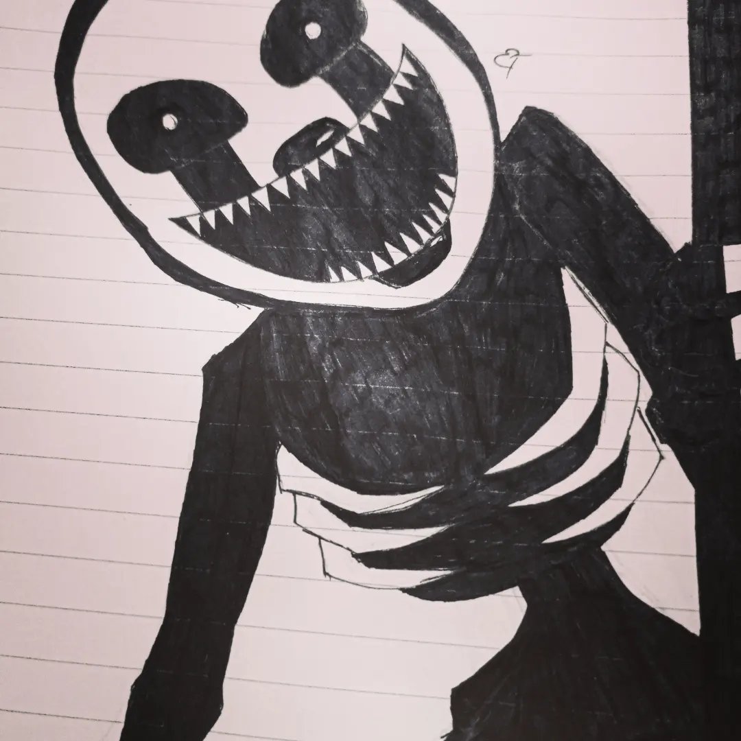 Ebonytree4's tweet photo. Practice drawing of Nightmarionne from August 2023. By far, my favourite character from FNaF :)

#nightmarionne #nightmarepuppet #FNAF4 #fnaffanart #FNAF https://t.co/Znn8WW04bl