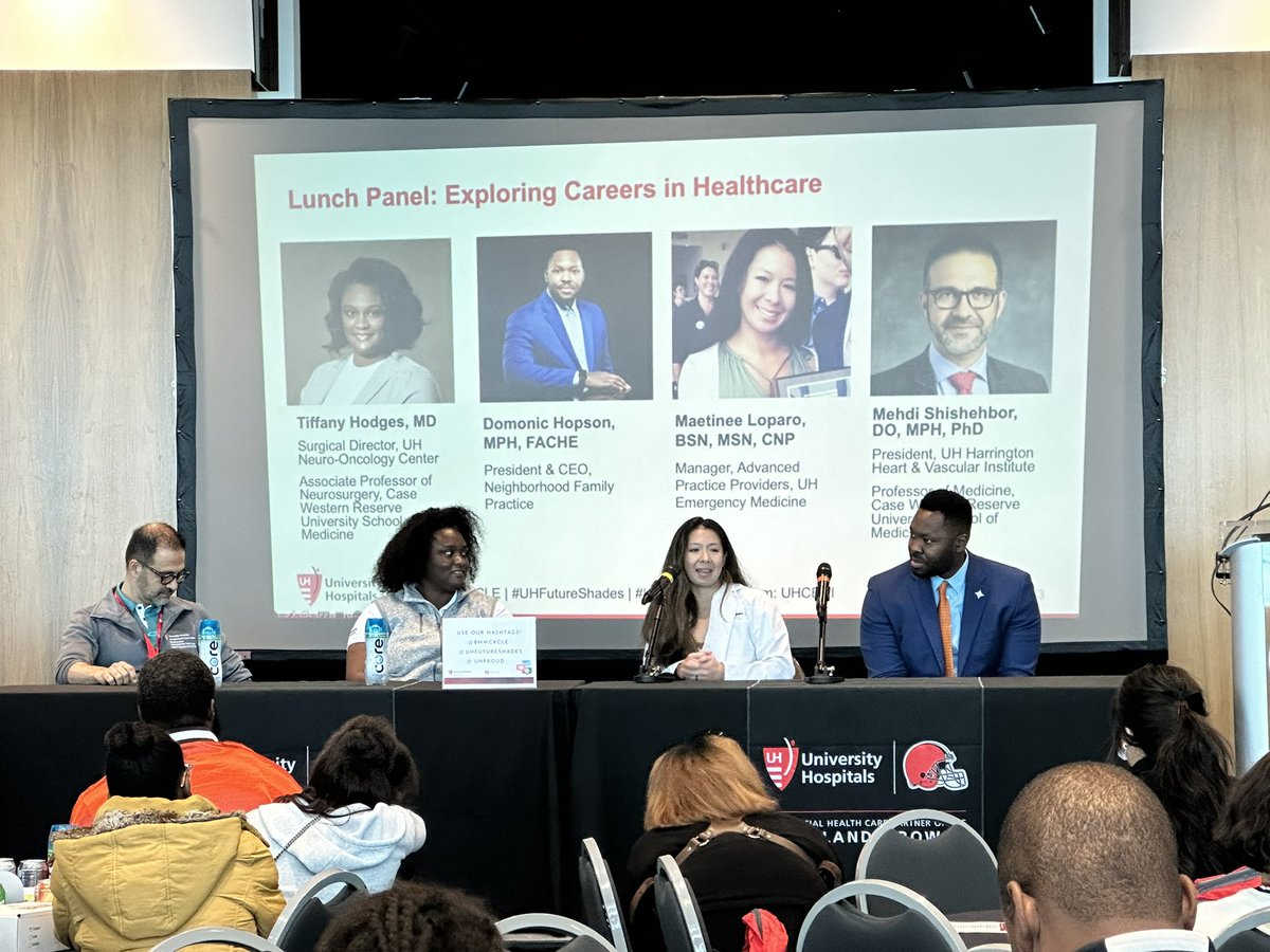 Shoutout to our amazing lead APP Mae Loparo who made us proud at #UHfutureshades as she reflected on her journey to becoming a nurse practitioner & shared great advice to hundreds of Cleveland youth & their families. #bosslady #womeninmedicine #feminem #UHproud #Believeland