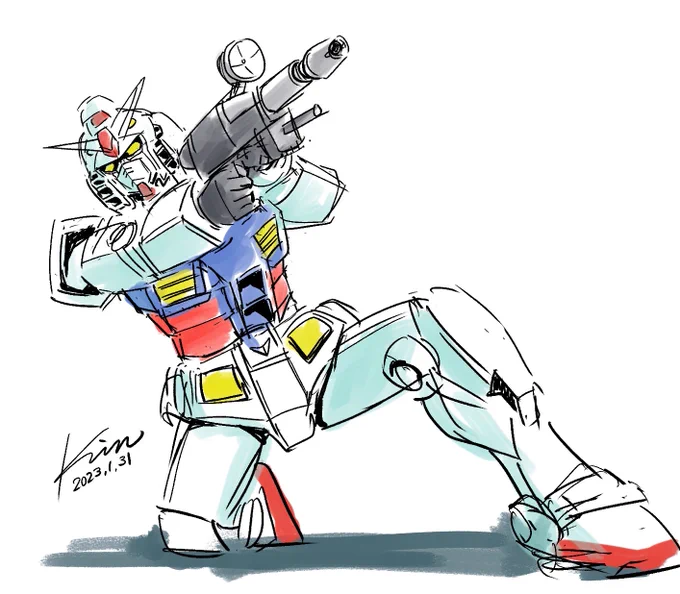 #これ見た人は銃口が見える写真はる雑な絵ですが勢いはあるかとw#ガンダム 