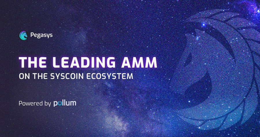 Hayess5178's tweet image. #Pegasys is the leading AMM protocol on #Syscoin and @RolluxL2 ⚡️. 

#PegasysDEX is part of the fast expanding $SYS #Rollux ecosystem. The @PegasysDAO team have been working none stop creating a cutting edge #DEX 🎠.
With #RolluxL2, Pegasys enables near-instant swaps for…