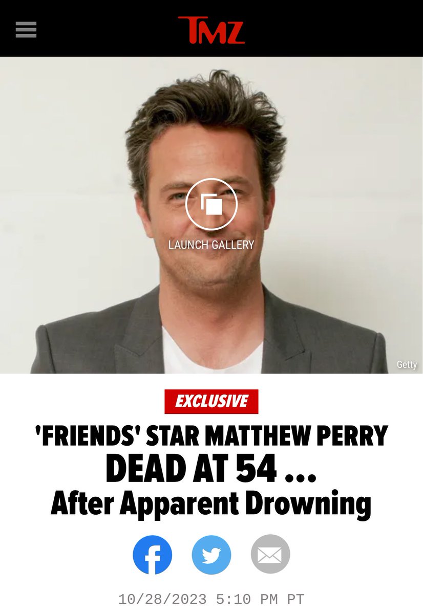 ianmiles's tweet photo. Breaking: Friends star Matthew Perry is gone. RIP. https://t.co/Zj6eVCB8Cr