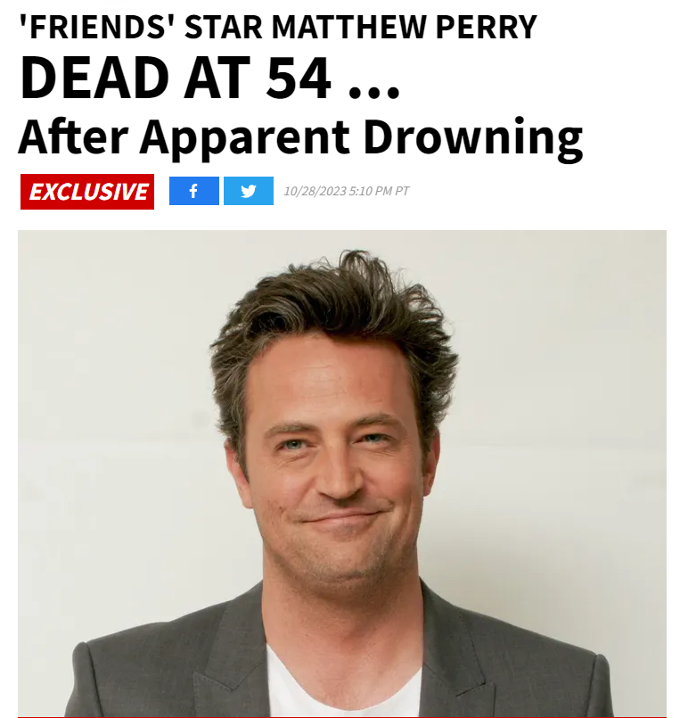 Wow. Shocking news about Matthew Perry. RIP.