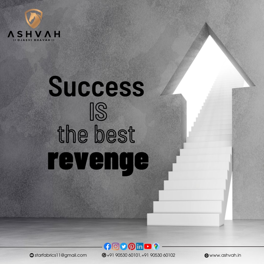 AshvahF's tweet photo. #Motivation
Success is the best revenge.
#Ashvah #AshvahHouseOfFabrics #fabrics #tshirtsfabrics #fashion #sports #fabric #sportwear #sportswearfabric #activewears #clothes #dryfit #ImportedFabric #hotsale #Comfort #RegularWear #sportswearfabricsupplierinDelhi https://t.co/ok3jDjKbml
