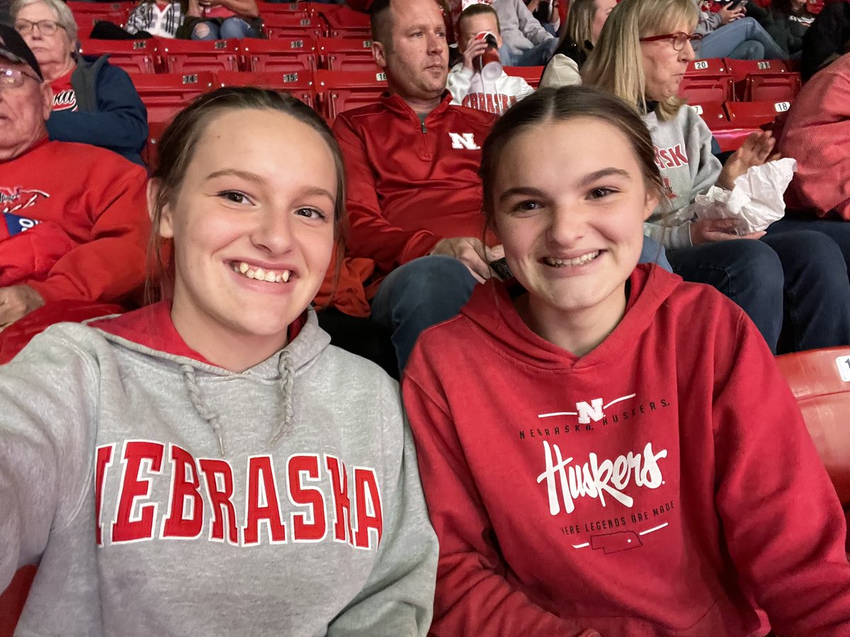 The girls enjoying the ⁦<a href="/HuskerVB/">Nebraska Volleyball</a>⁩ match vs. Rutgers #huskers