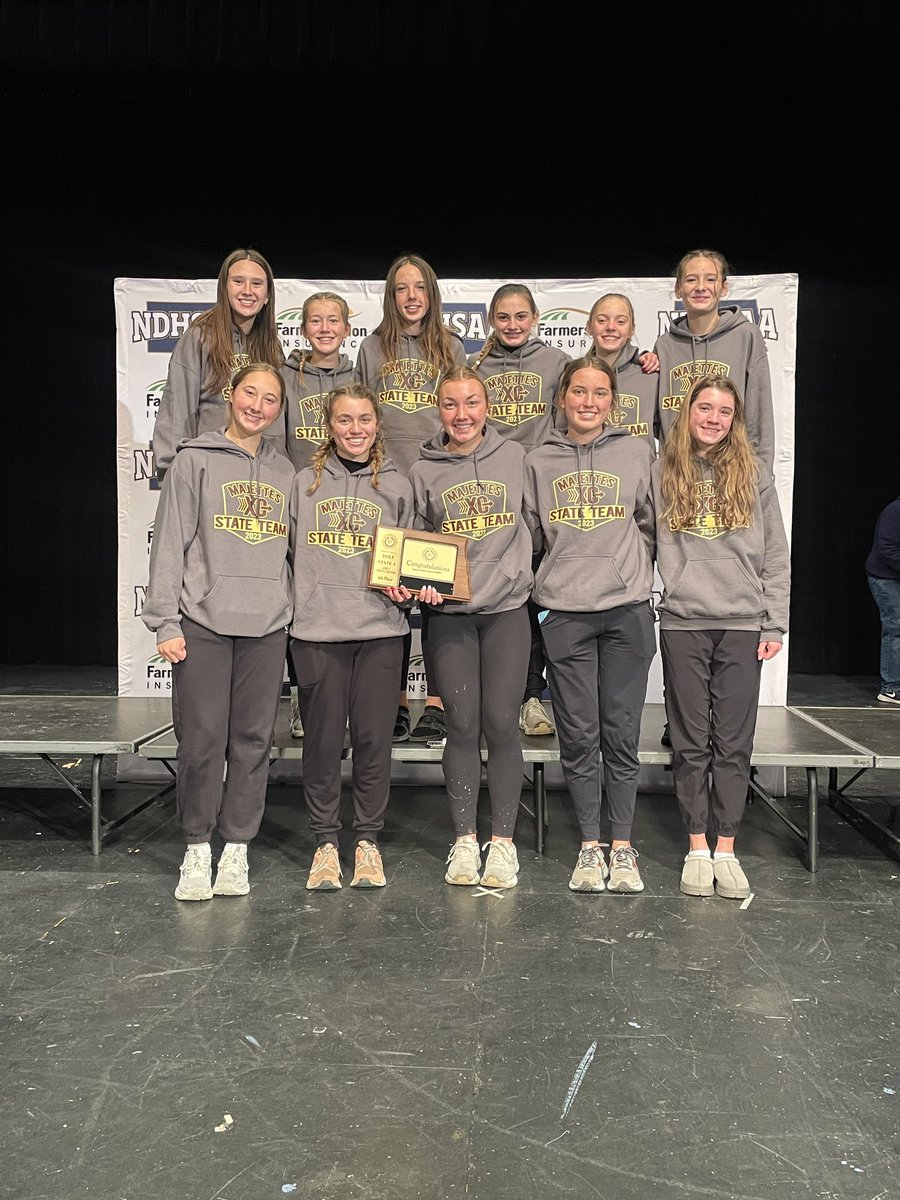 MajettesX's tweet photo. Awesome day for Minot High XC!!! Boys and girls teams took 4th place overall. Majettes top 20 were Lucy Harris 17th and Scout Ulrickson 19th for All State Honors! Congrats on a great season!!! https://t.co/iFy5jFpGQl