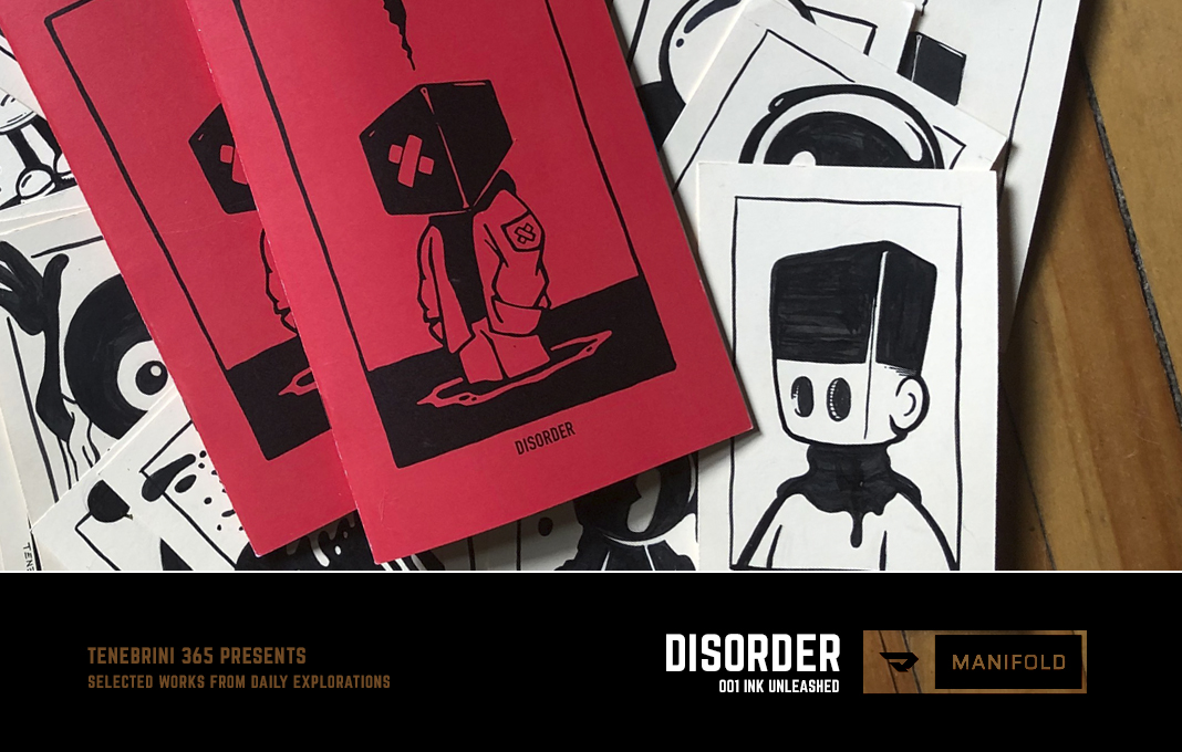 DISORDER 001: Ink Unleashed - Phygital Edition Collecting pen &amp; ink drawings on 5x7 notecard. 

Limited to an edition of 31, each zine includes:

• 32 page printed zine
• 1/1 ink on card illustration
• PDF format
• Stickers
• Bonus Art

👉 app.manifold.xyz/c/Disorder-001