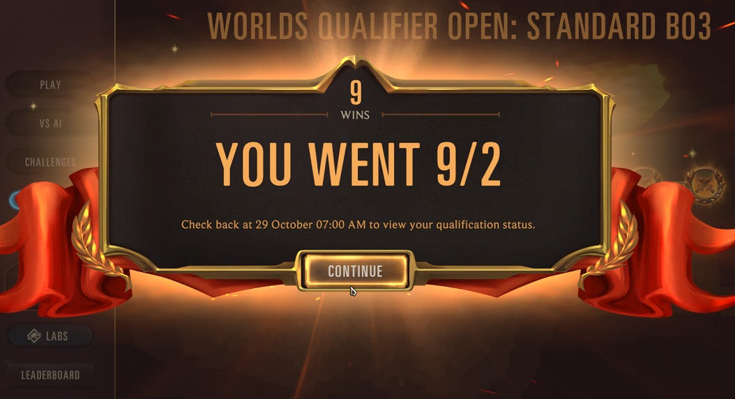 First 9-2 for me in LoR :) Hope to made it to sunday ✌️