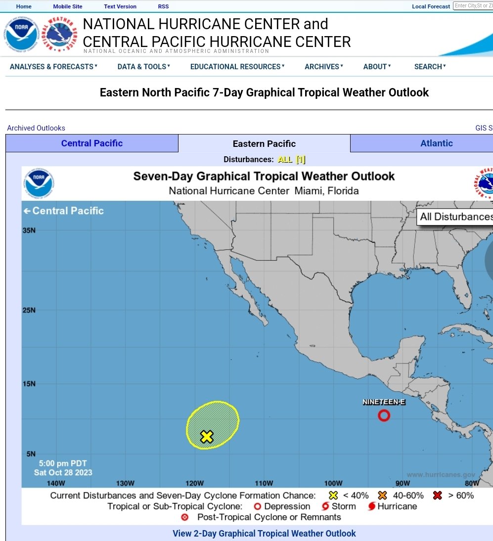 Ok... no soy yo.
Es el NHC. El Centro de huracanes.
No dire mas ...
<a href="/elnoticiero_6/">El Noticiero</a> 
Saludos a todos los q decian gran sol hoy y el <a href="/MOISESURBINA/">MOISES URBINA</a> diciendo q algo viene ...
Abrazos